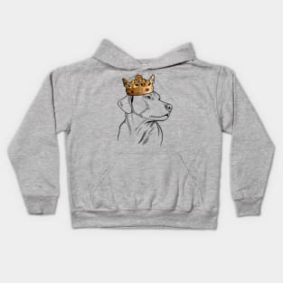 Plott Hound Dog King Queen Wearing Crown Kids Hoodie